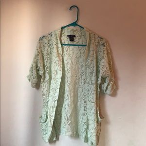 floral short sleeve cardigan